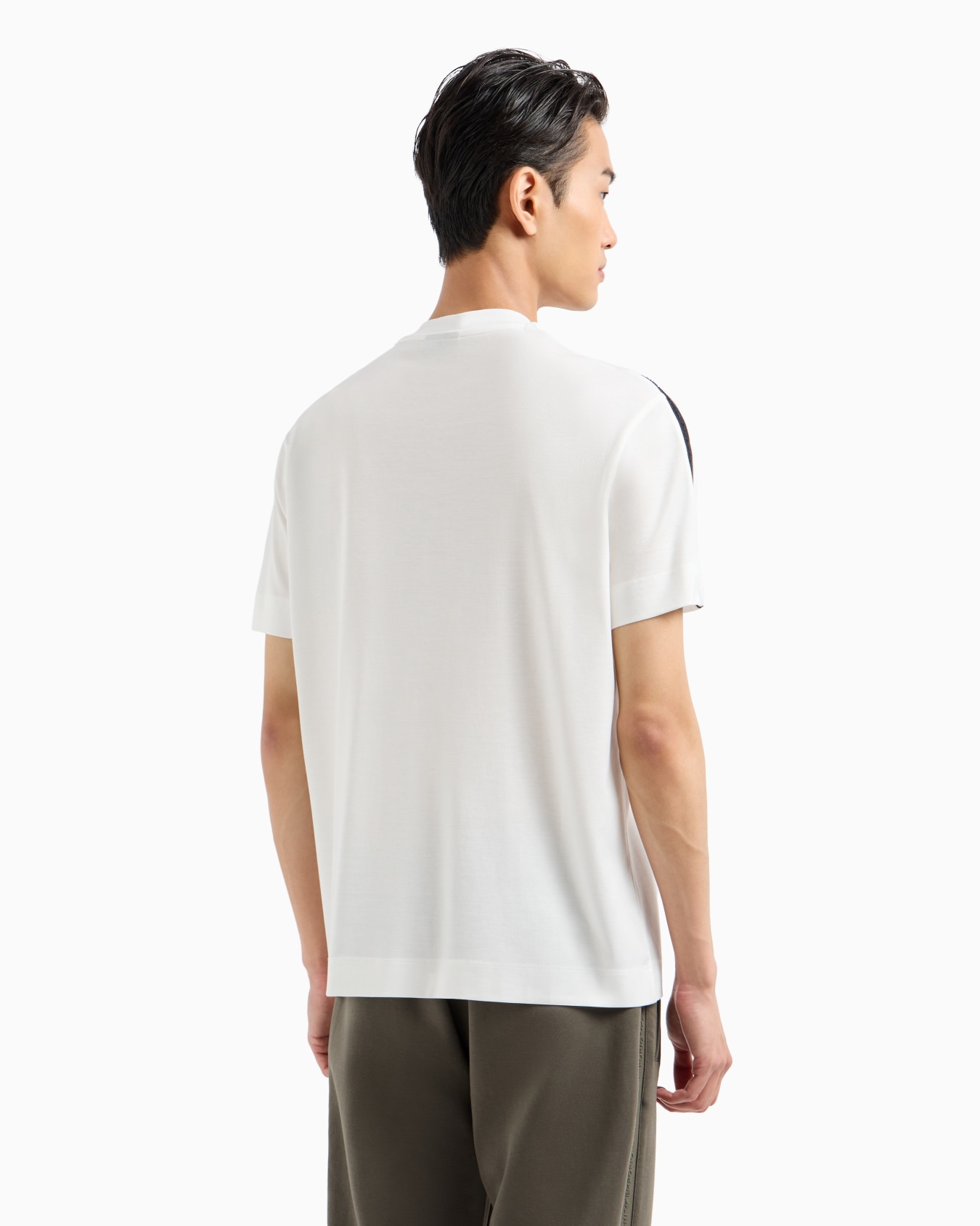  Lyocell-blend jersey T-shirt with embossed logo tape Slide 2