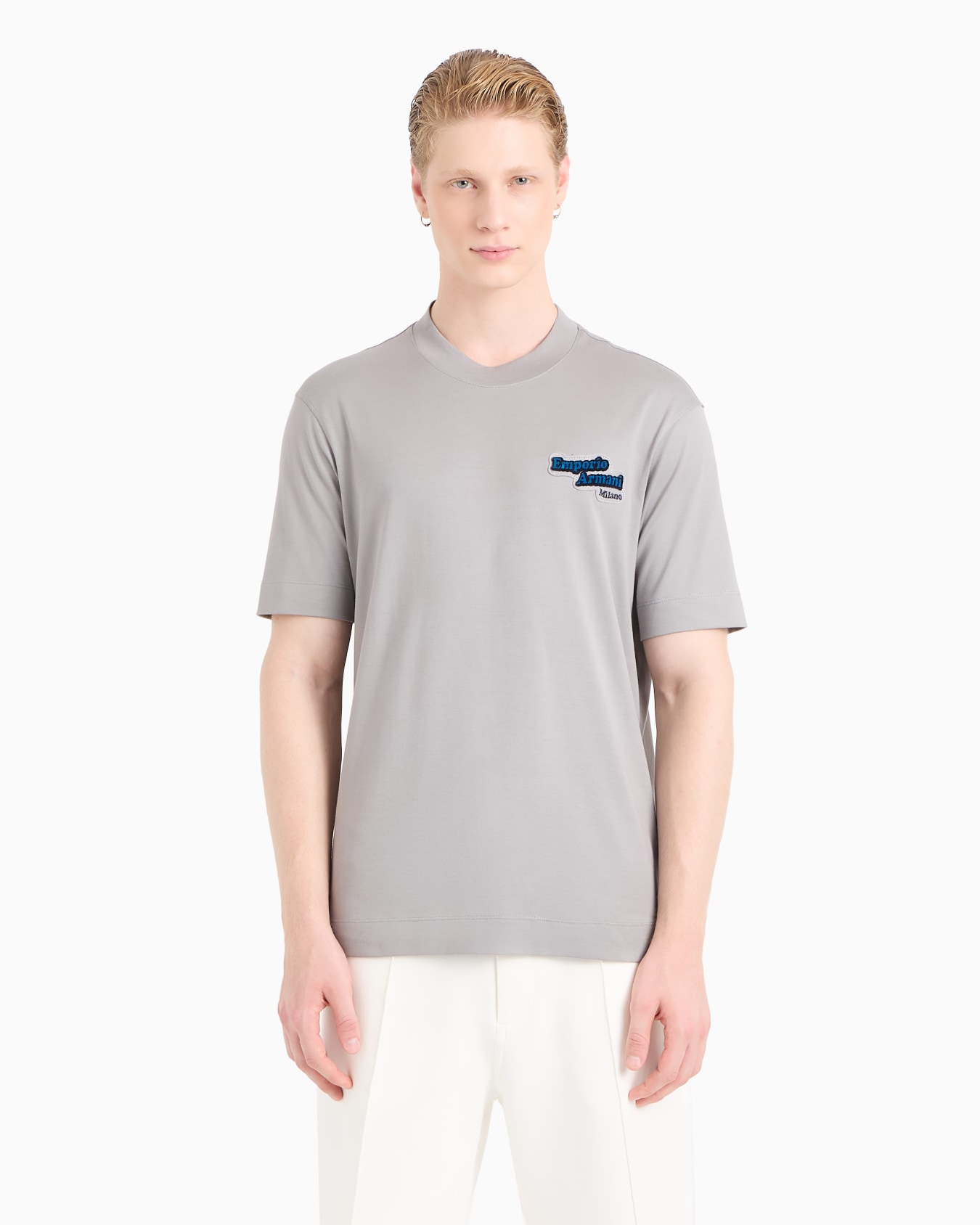 Camiseta de punto ligero con parche de logotipo en relieve ASV Diapositiva 1