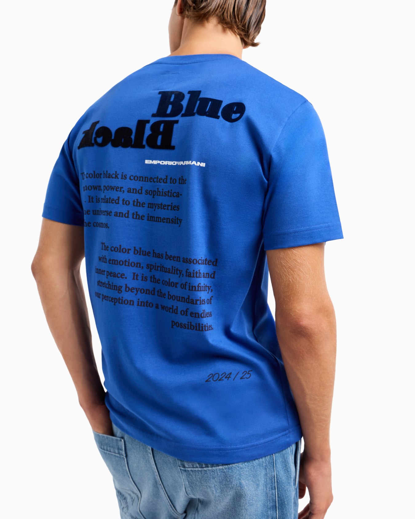 ASV Black Blue capsule collection organic-jersey T-shirt with flocked print Slide 4