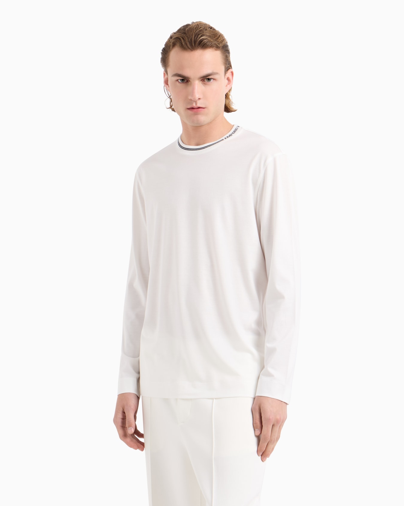 ASV Lyocell-blend jersey jumper with logo on collar Slide 1