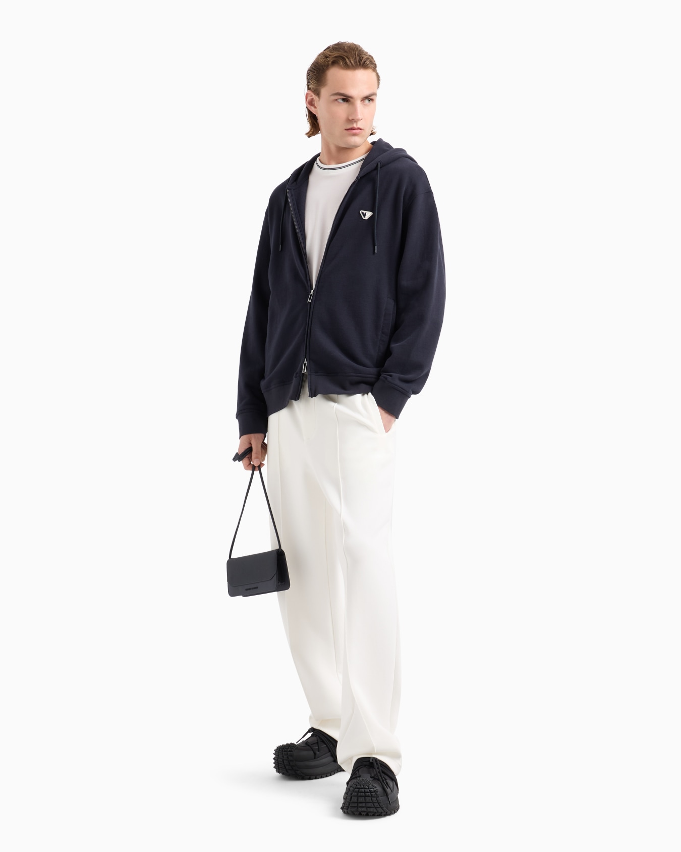 ASV Lyocell-blend jersey jumper with logo on collar Slide 3