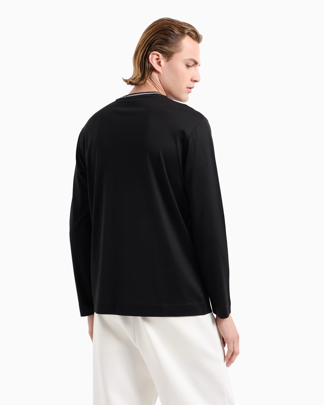 ASV Lyocell-blend jersey jumper with logo on collar Slide 2