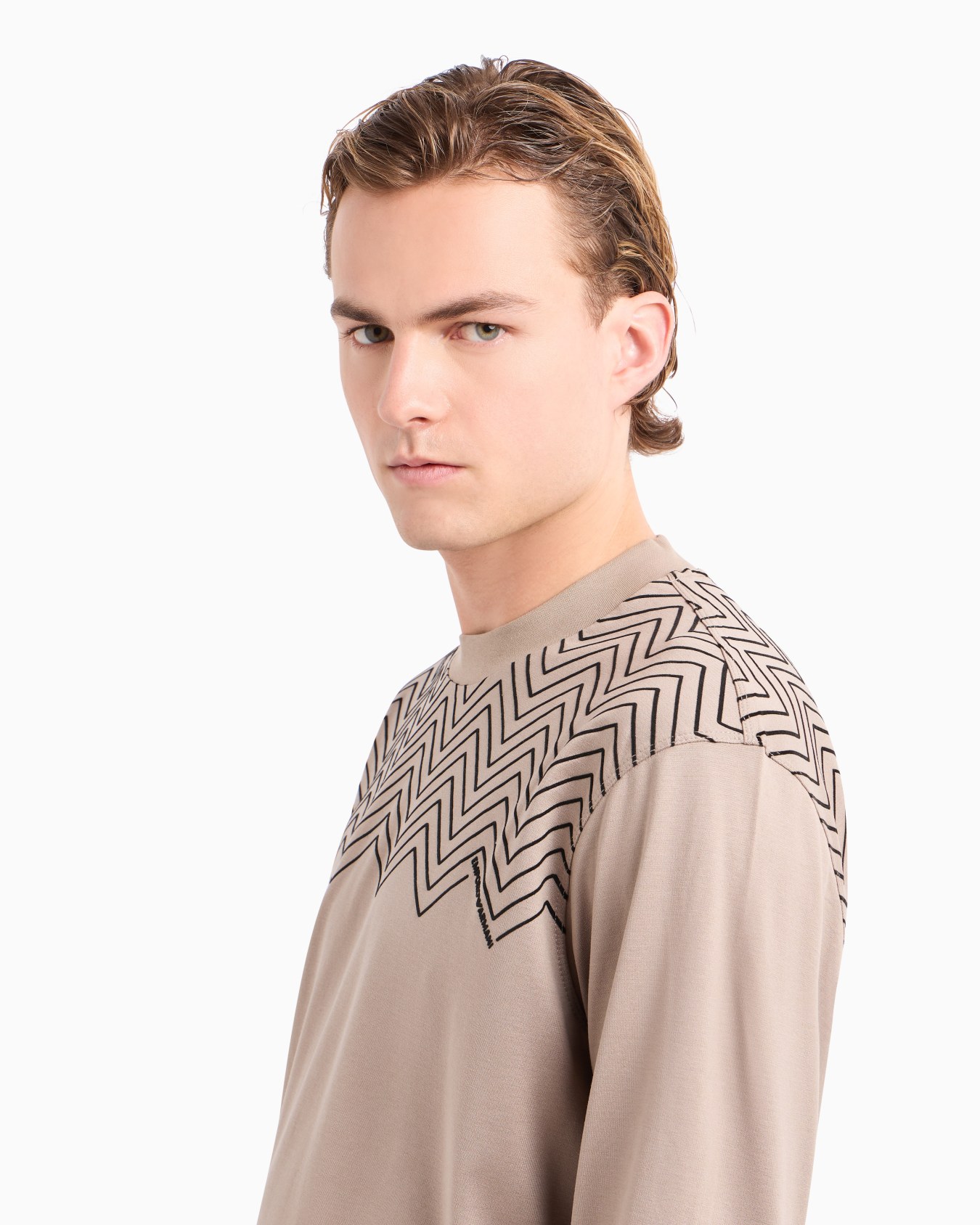 ASV Lyocell-blend jersey jumper with flocked chevron detail Slide 4