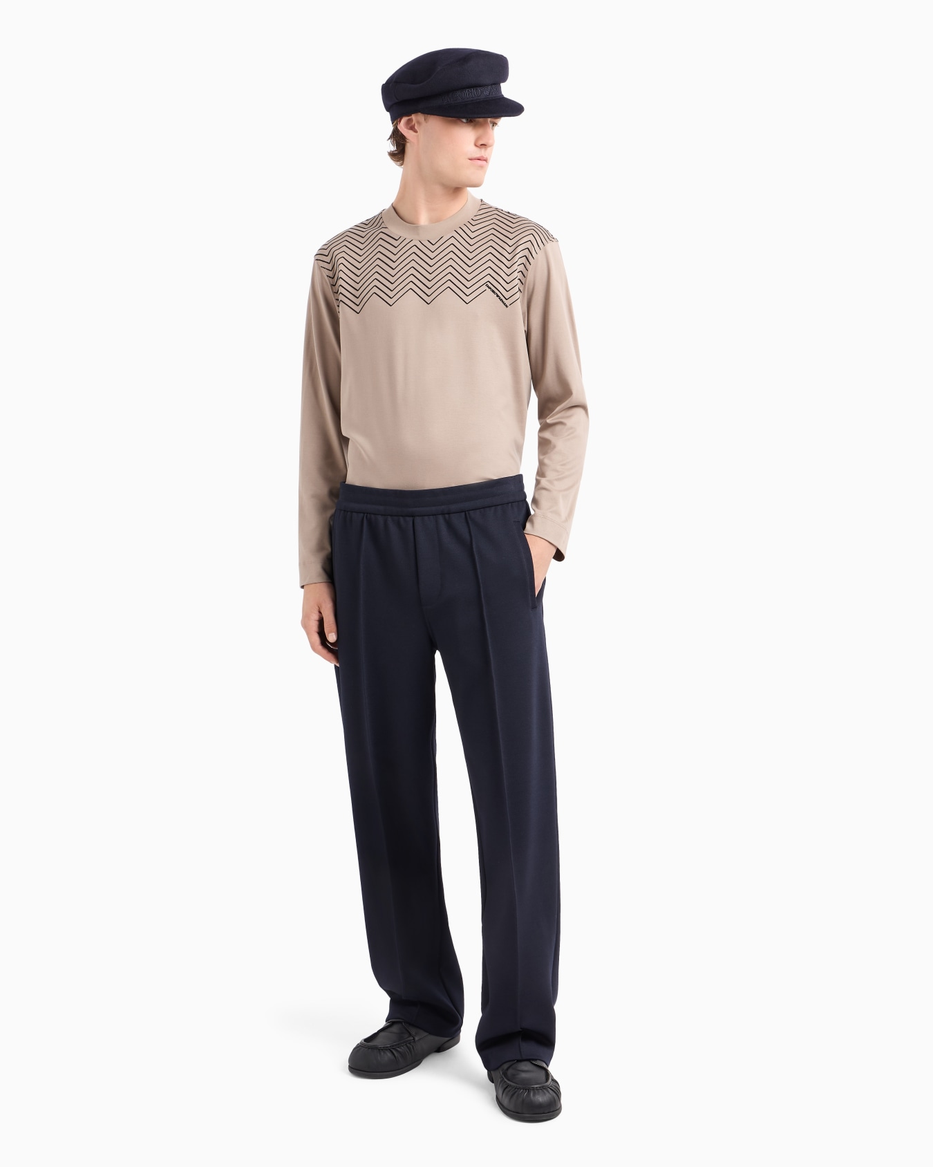 ASV Lyocell-blend jersey jumper with flocked chevron detail Slide 3