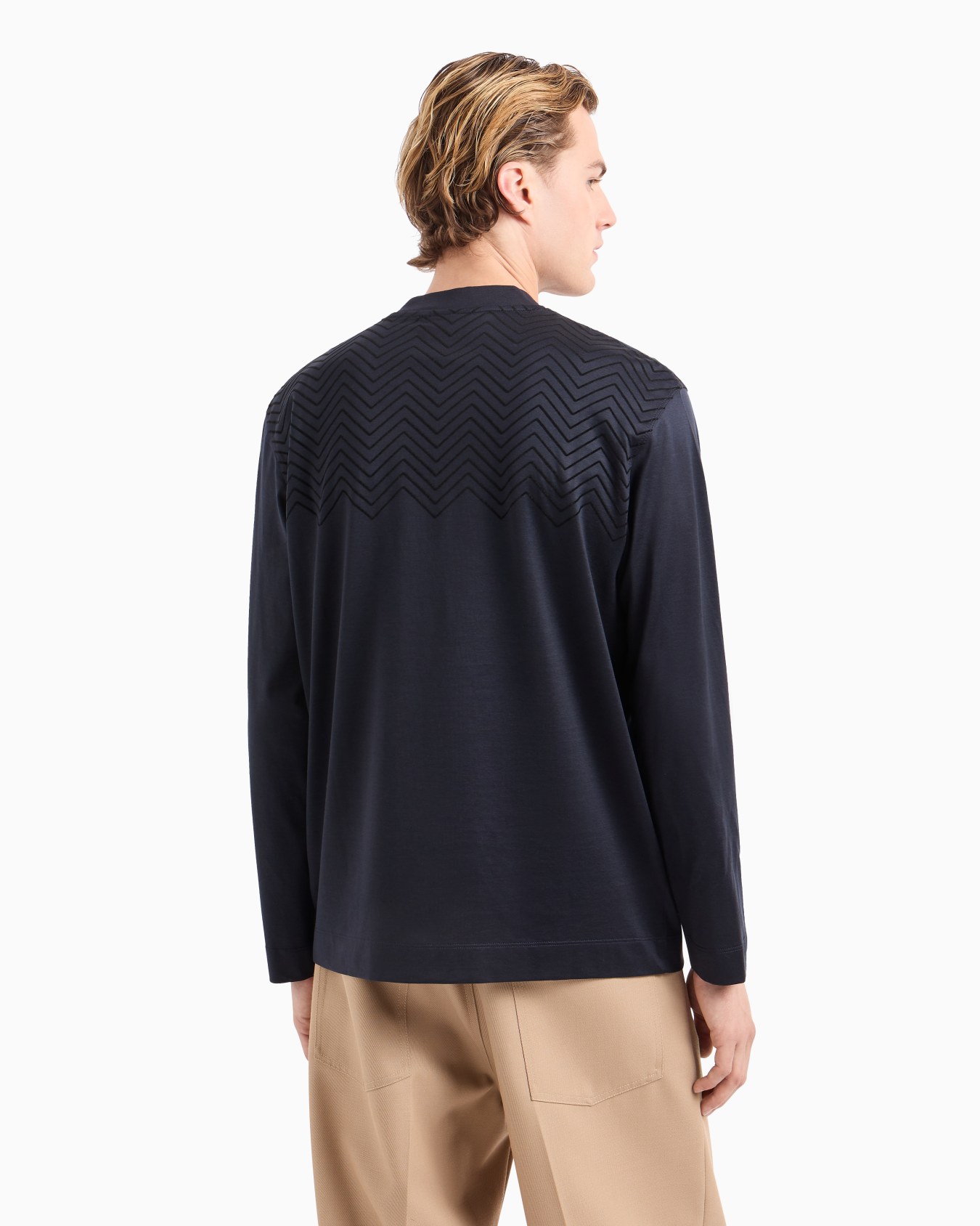 ASV Lyocell-blend jersey jumper with flocked chevron detail Slide 2