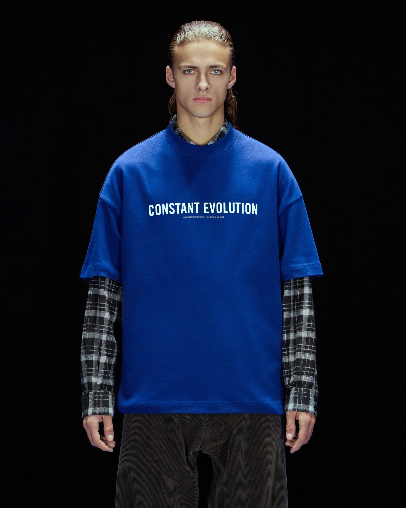 ASV Black Blue capsule collection organic-jersey slogan T-shirt Slide 1