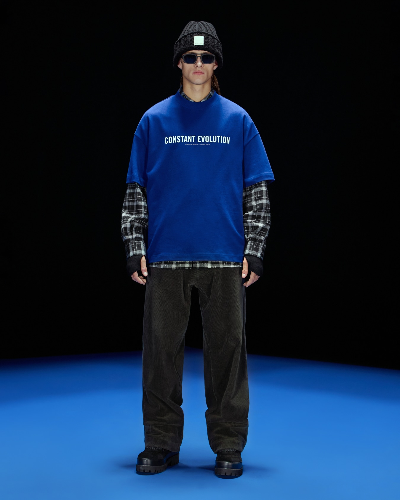 ASV Black Blue capsule collection organic-jersey slogan T-shirt Slide 3