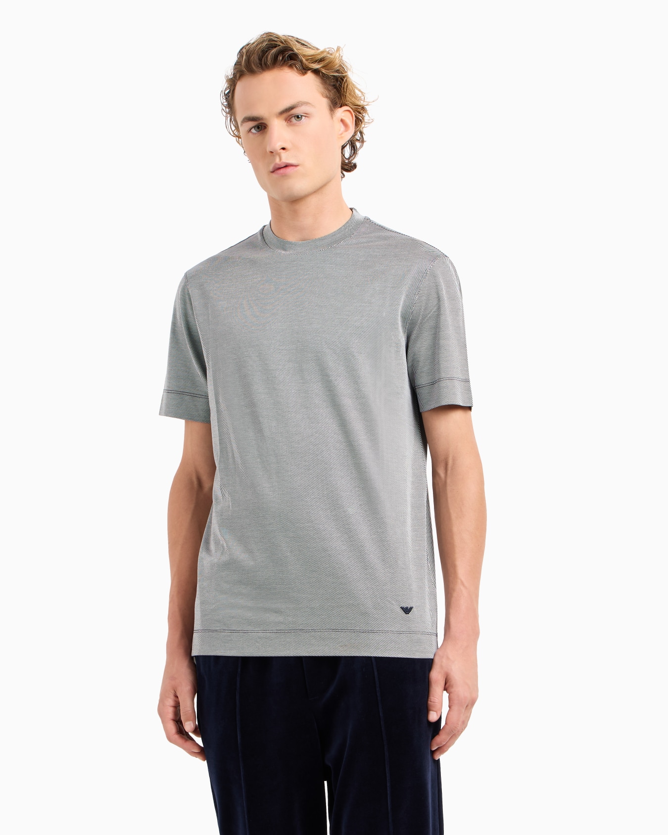 Camiseta de punto a rayas de mezcla de lyocell  Diapositiva 2