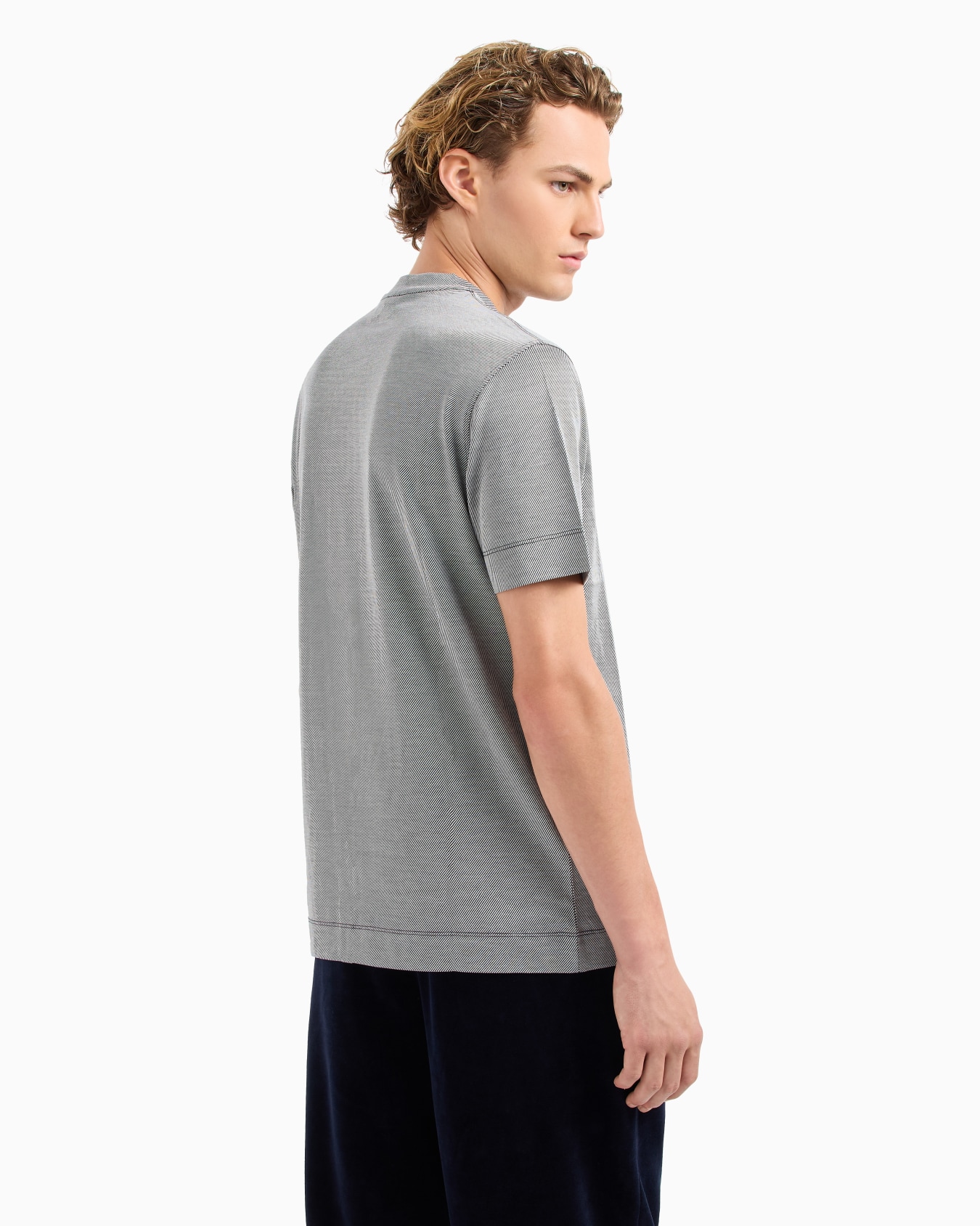 Camiseta de punto a rayas de mezcla de lyocell  Diapositiva 3
