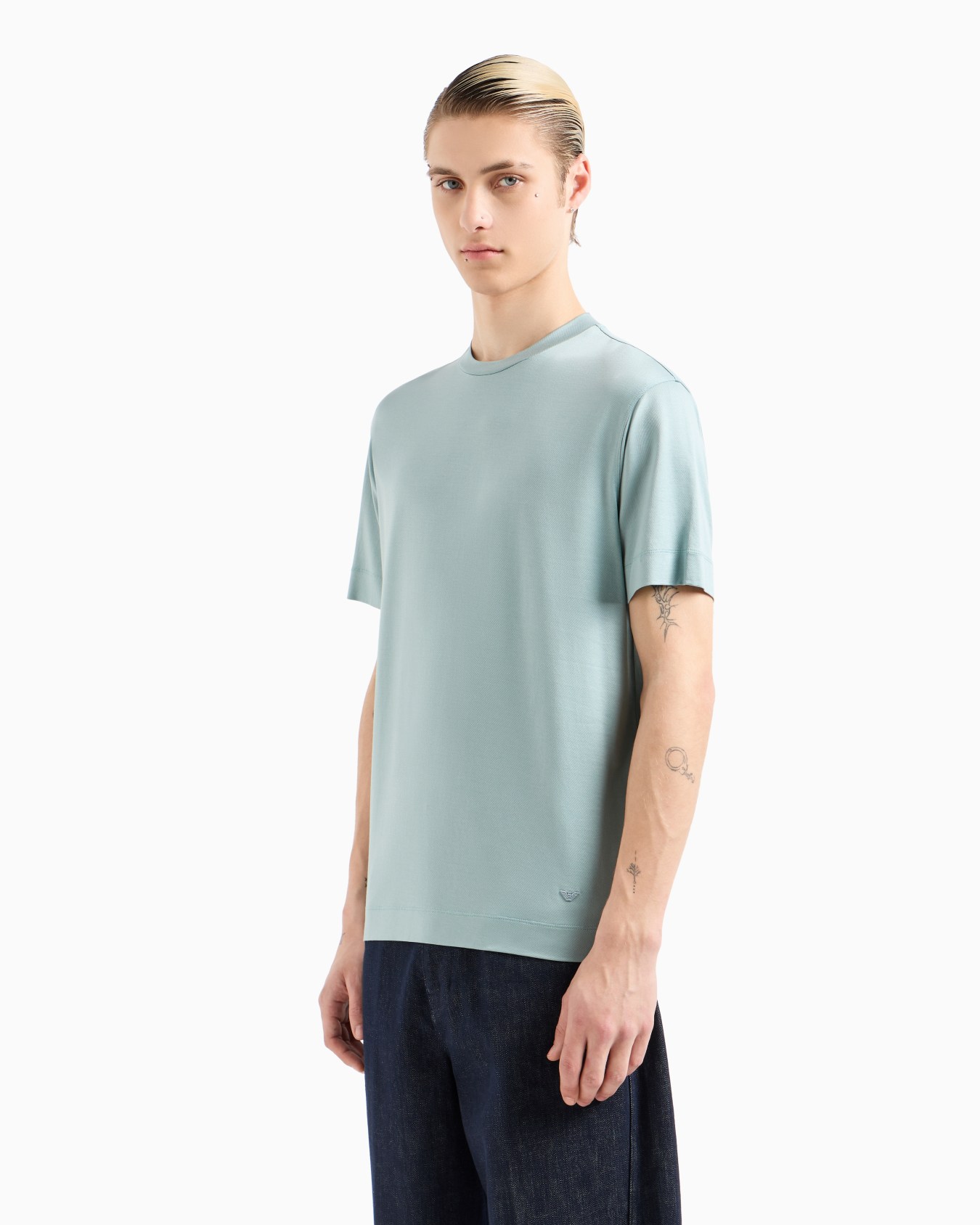 Gestreiftes Jersey-T-Shirt aus Lyocell-Mischung Folie 1