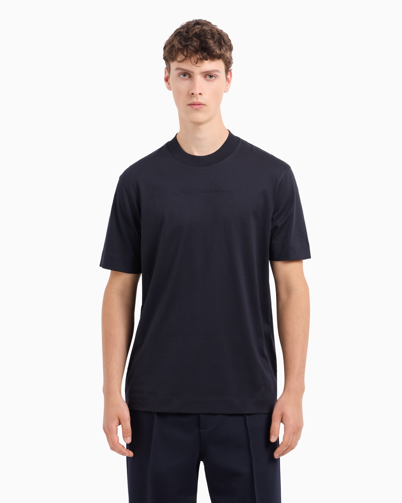 Pima-jersey T-shirt with ASV domed logo Slide 1