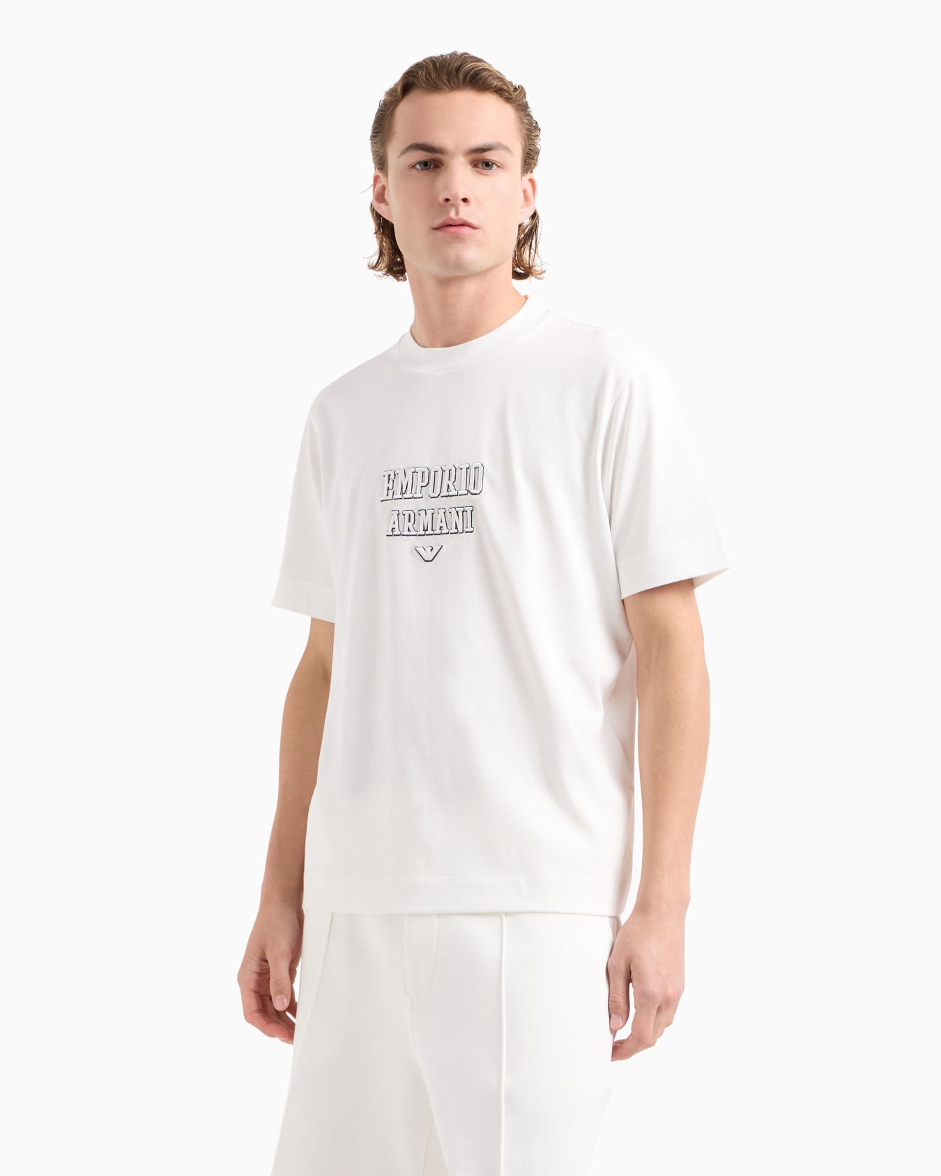 T-shirt en jersey épais avec logo brodé en relief ASV Diapositive 1