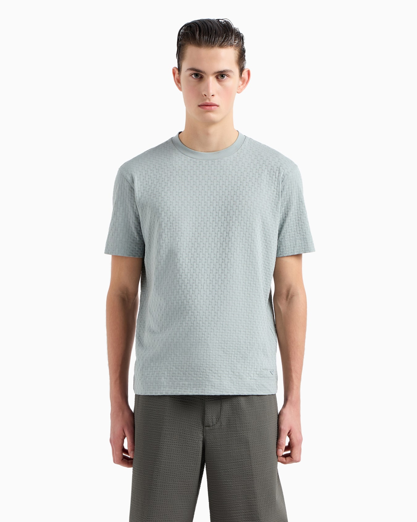 3D-effect ASV embossed jacquard jersey T-shirt Slide 2