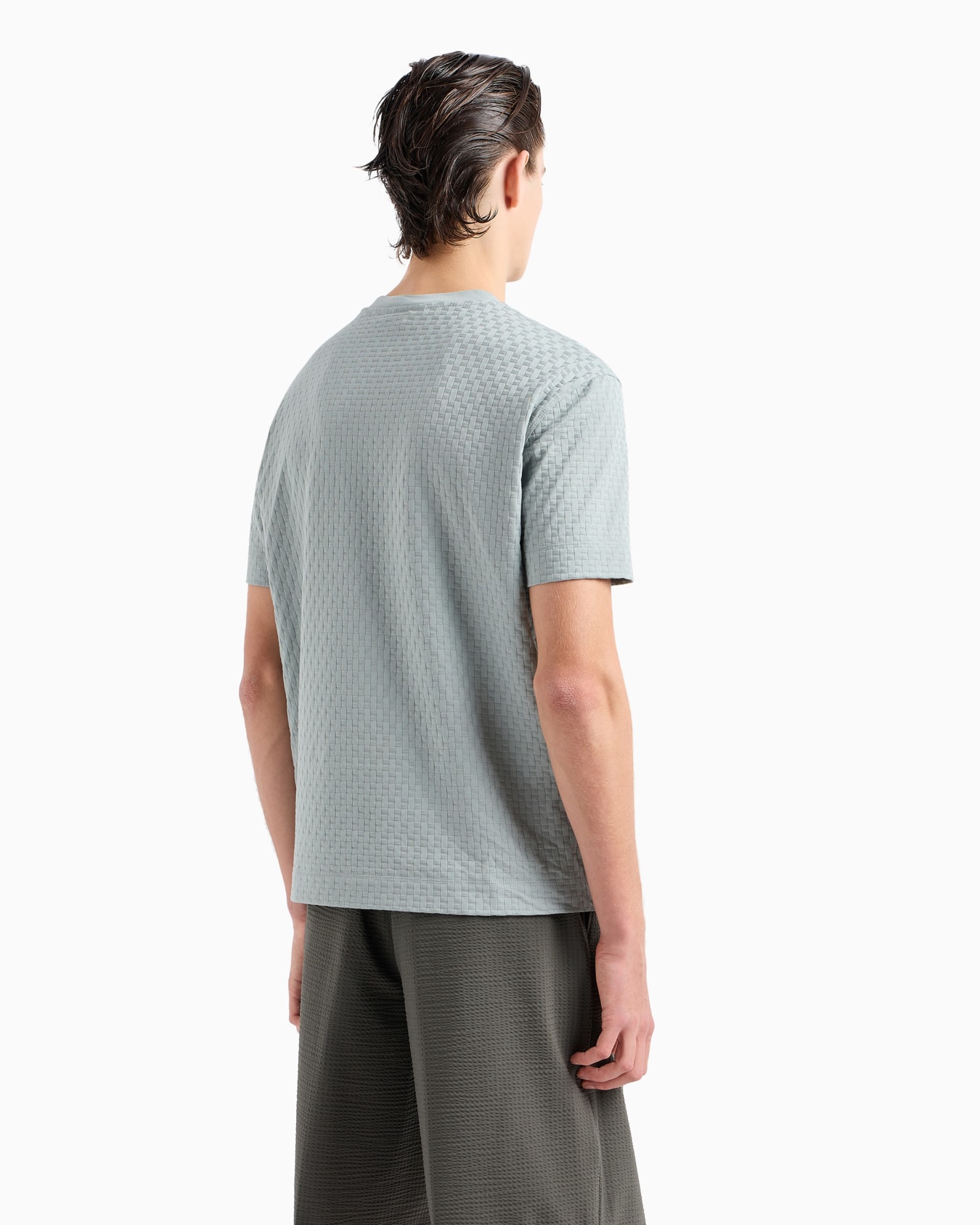 3D-effect ASV embossed jacquard jersey T-shirt Slide 3