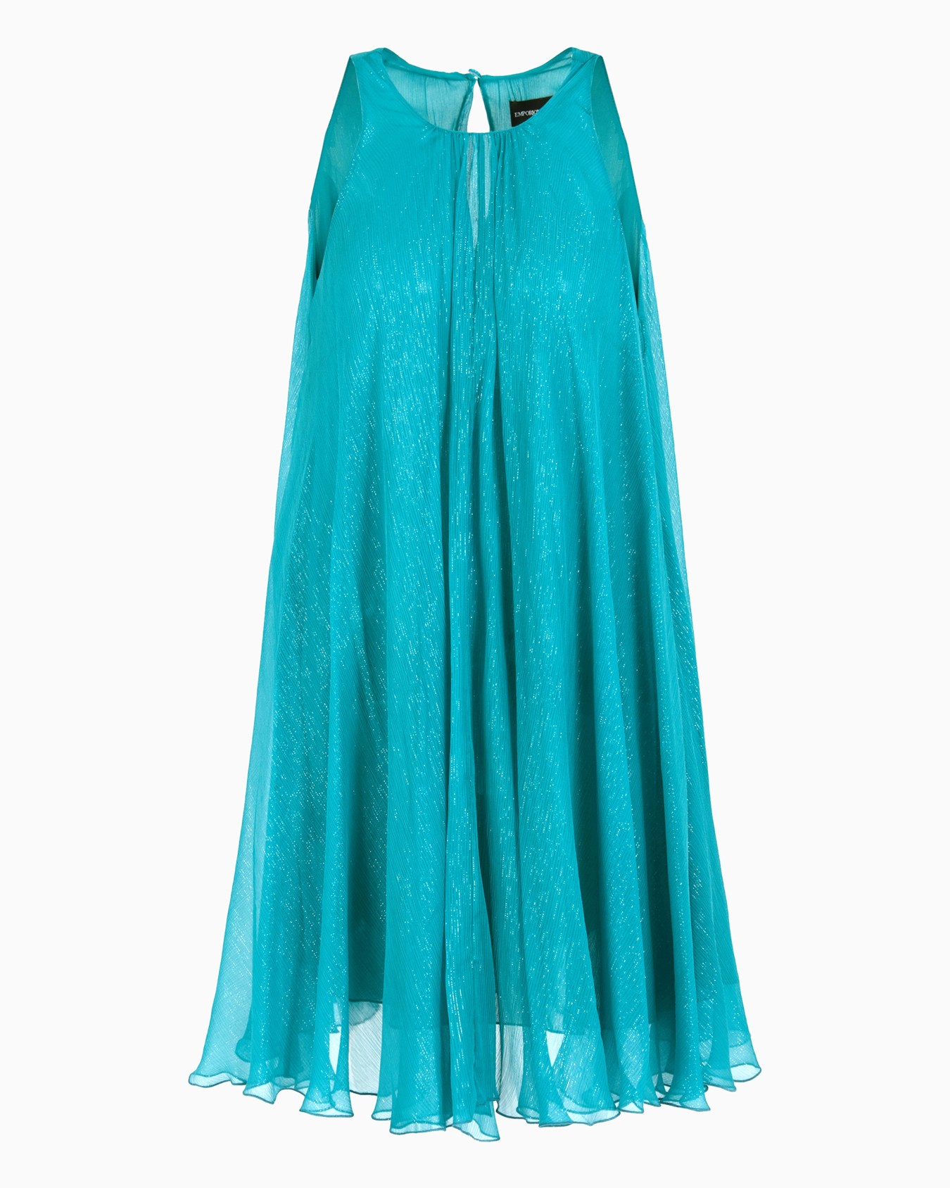 Robe tunique sans manches en crêpe de soie lurex Diapositive 0