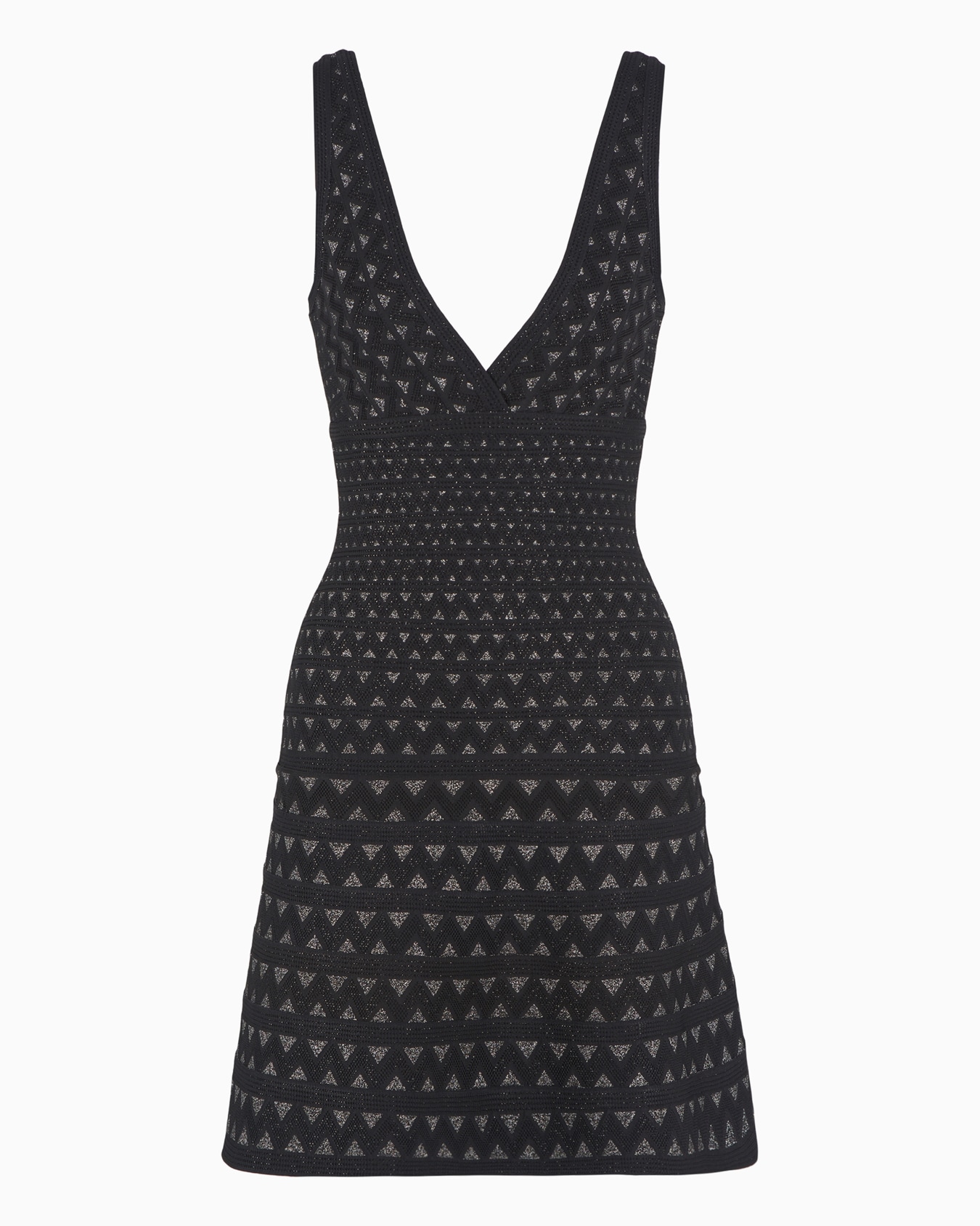 Moon Capsule collection two-tone jacquard stretch-knit flared dress Slide 0