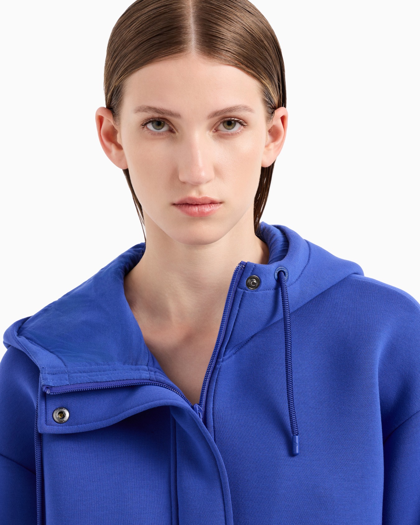 Oversized hooded sweatshirt in scuba fabric Slide 4