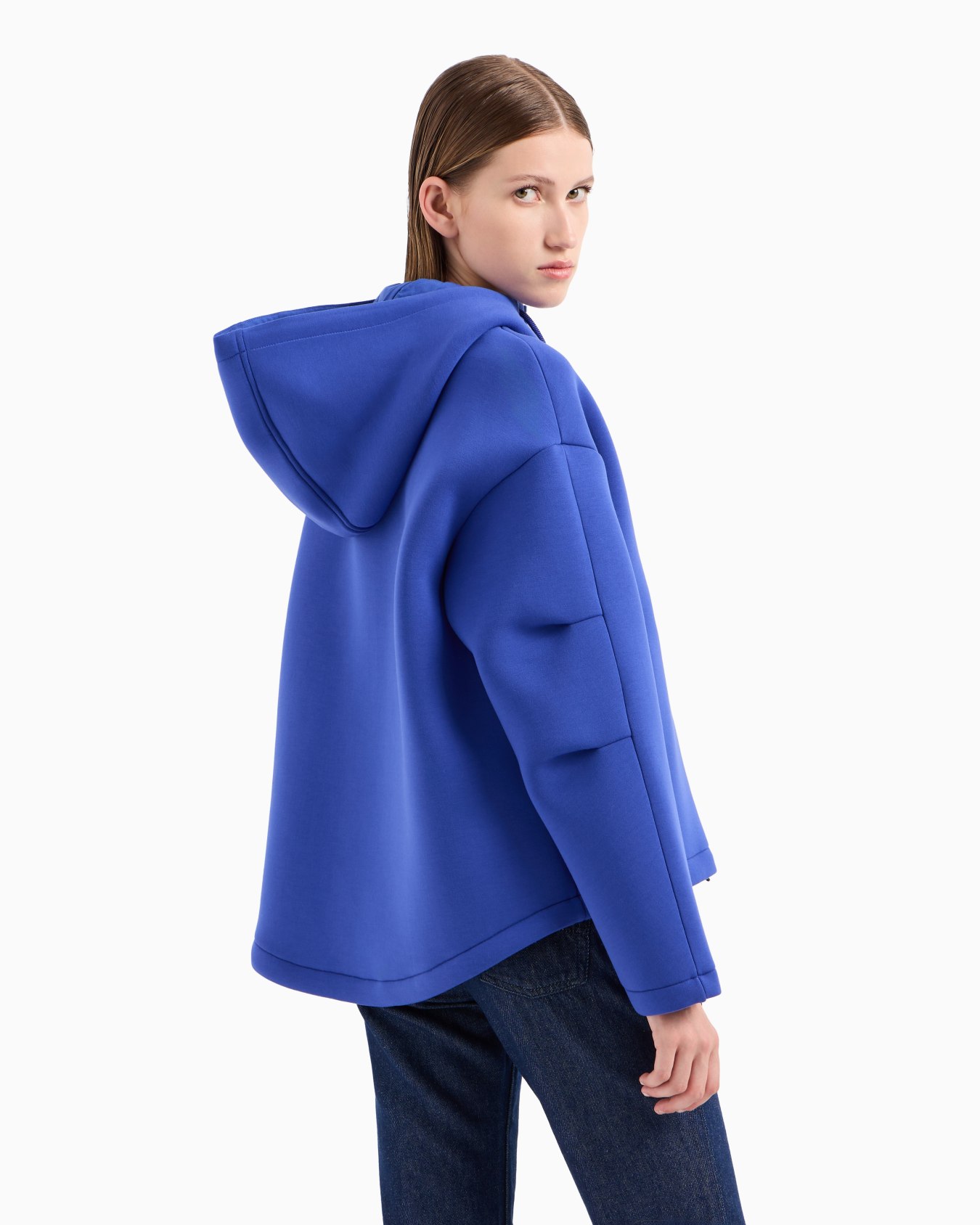 Oversized hooded sweatshirt in scuba fabric Slide 2