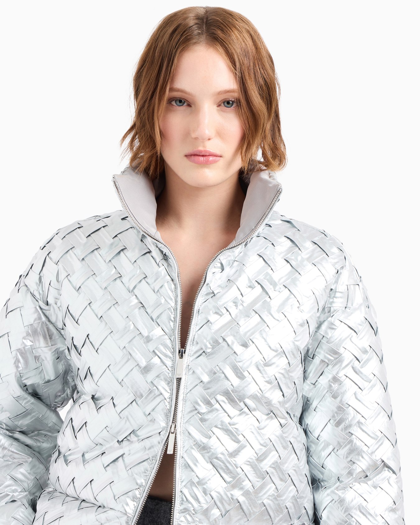 Veste entièrement zippée en tissu technique tressé Diapositive 5