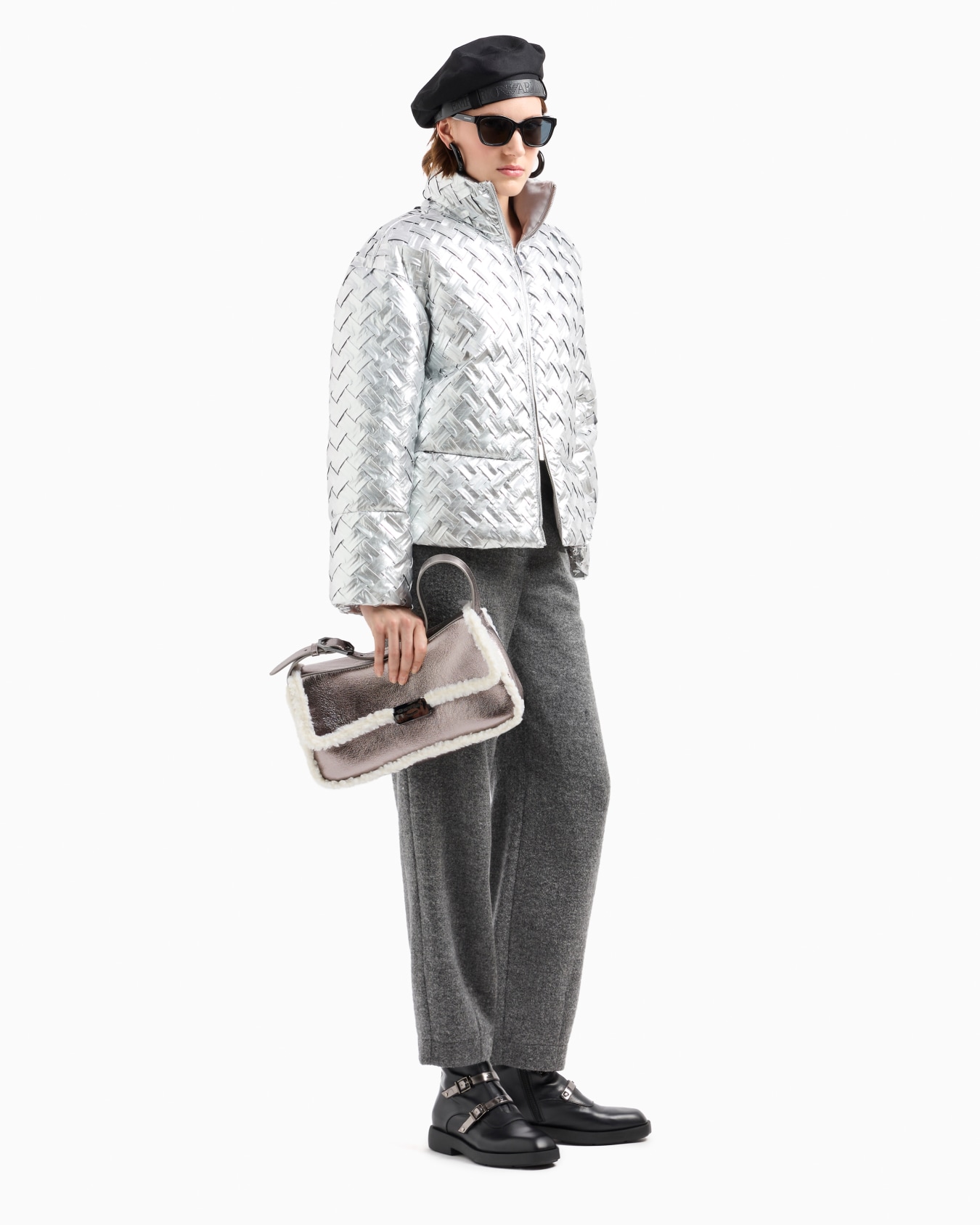 Veste entièrement zippée en tissu technique tressé Diapositive 4
