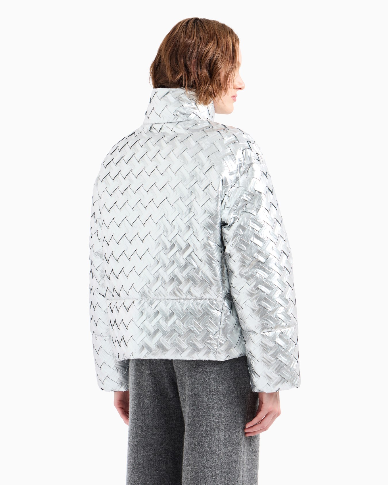 Veste entièrement zippée en tissu technique tressé Diapositive 3