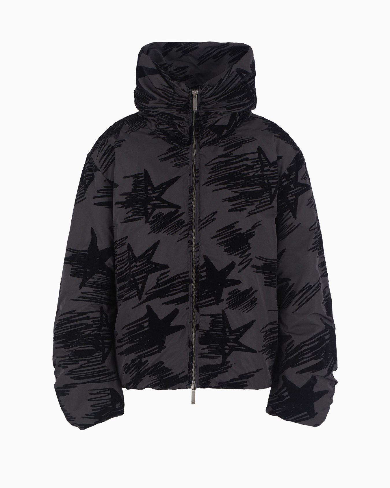 Moon Capsule collection matte nylon jacket with flocked pattern Slide 0