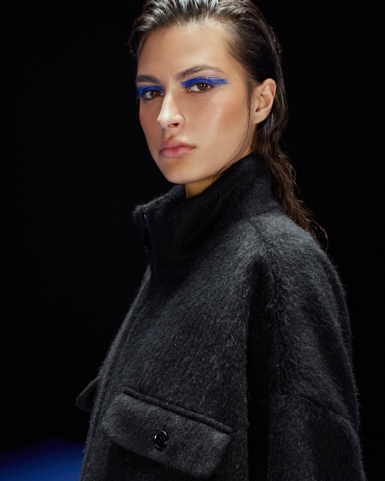 ASV Black Blue capsule collection full-zip virgin wool and mohair blouson Slide 5