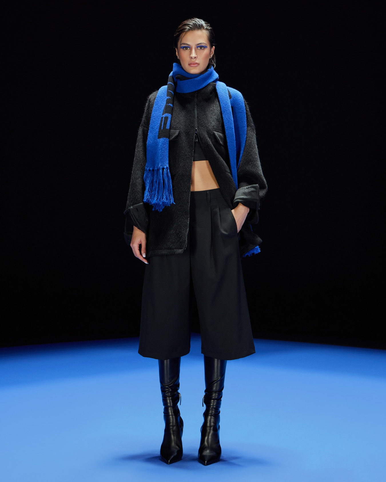 ASV Black Blue capsule collection full-zip virgin wool and mohair blouson Slide 4