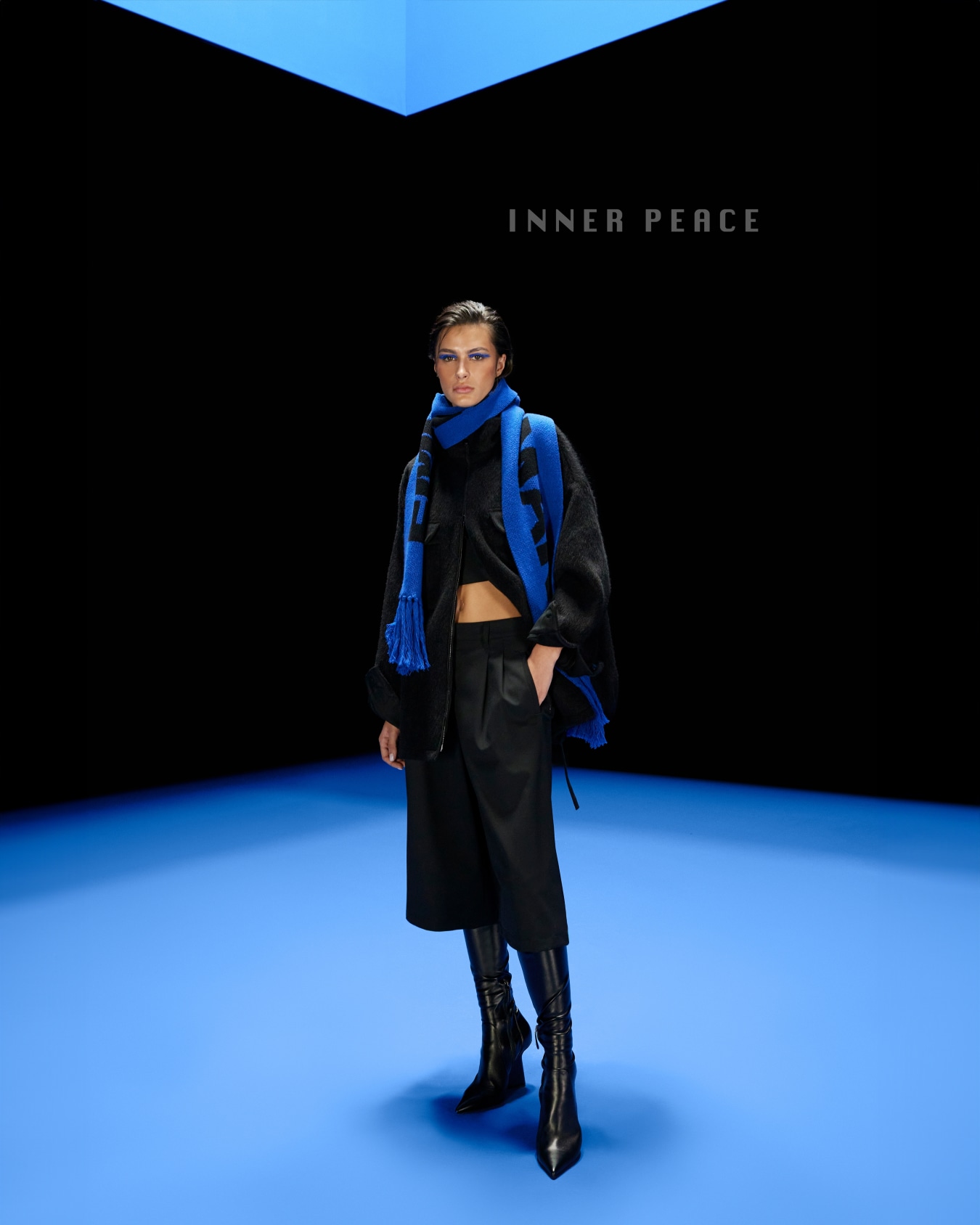 ASV Black Blue capsule collection full-zip virgin wool and mohair blouson Slide 6