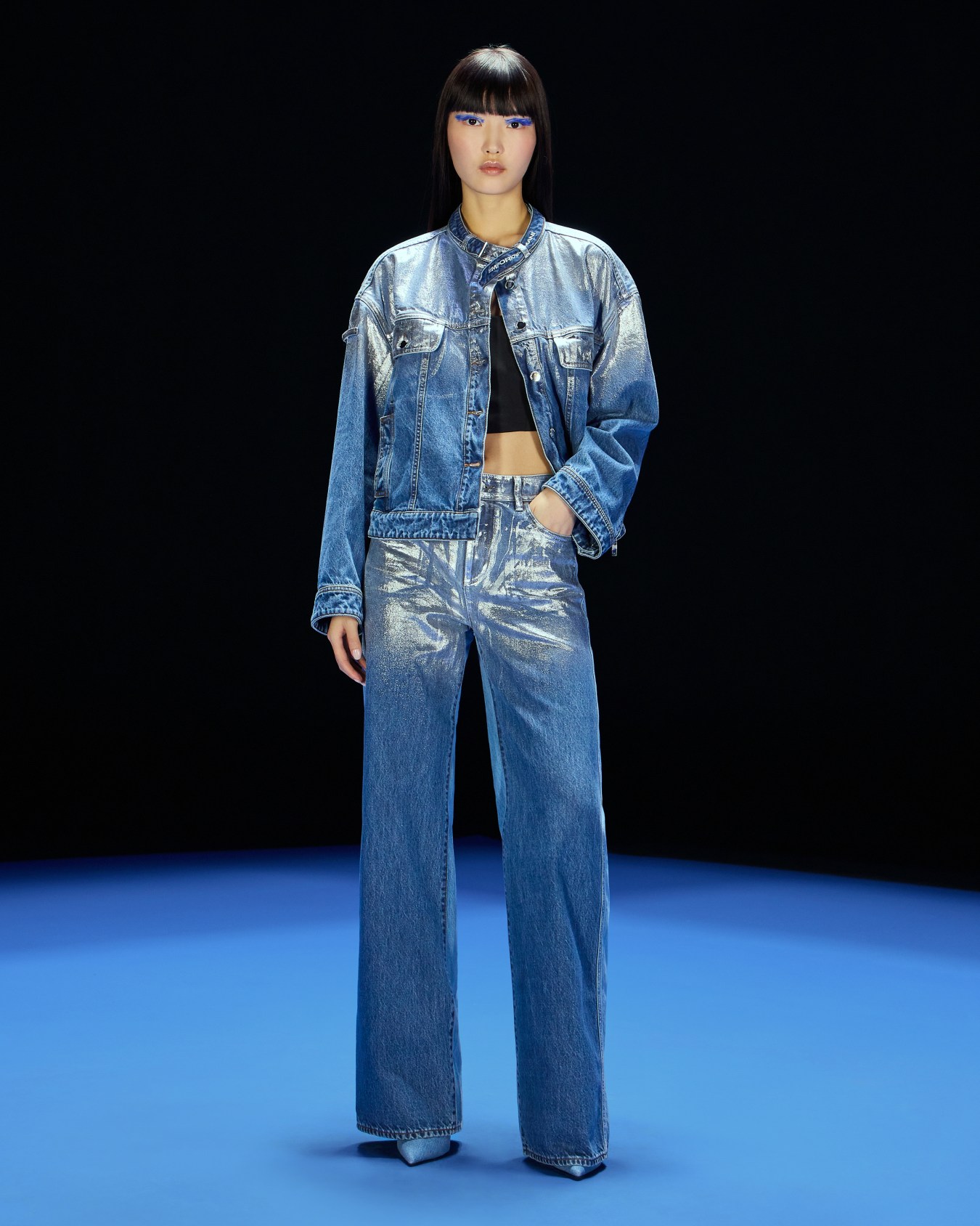 ASV Black Blue capsule collection washed organic-denim jacket Slide 4