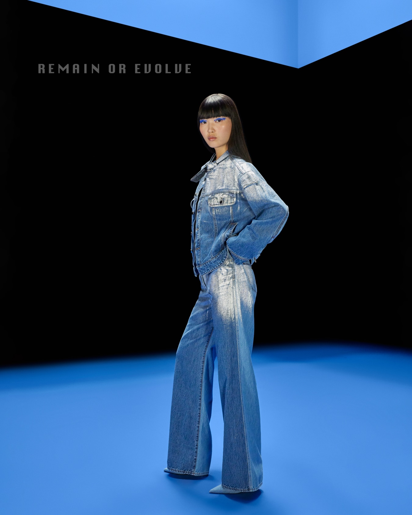 ASV Black Blue capsule collection washed organic-denim jacket Slide 6