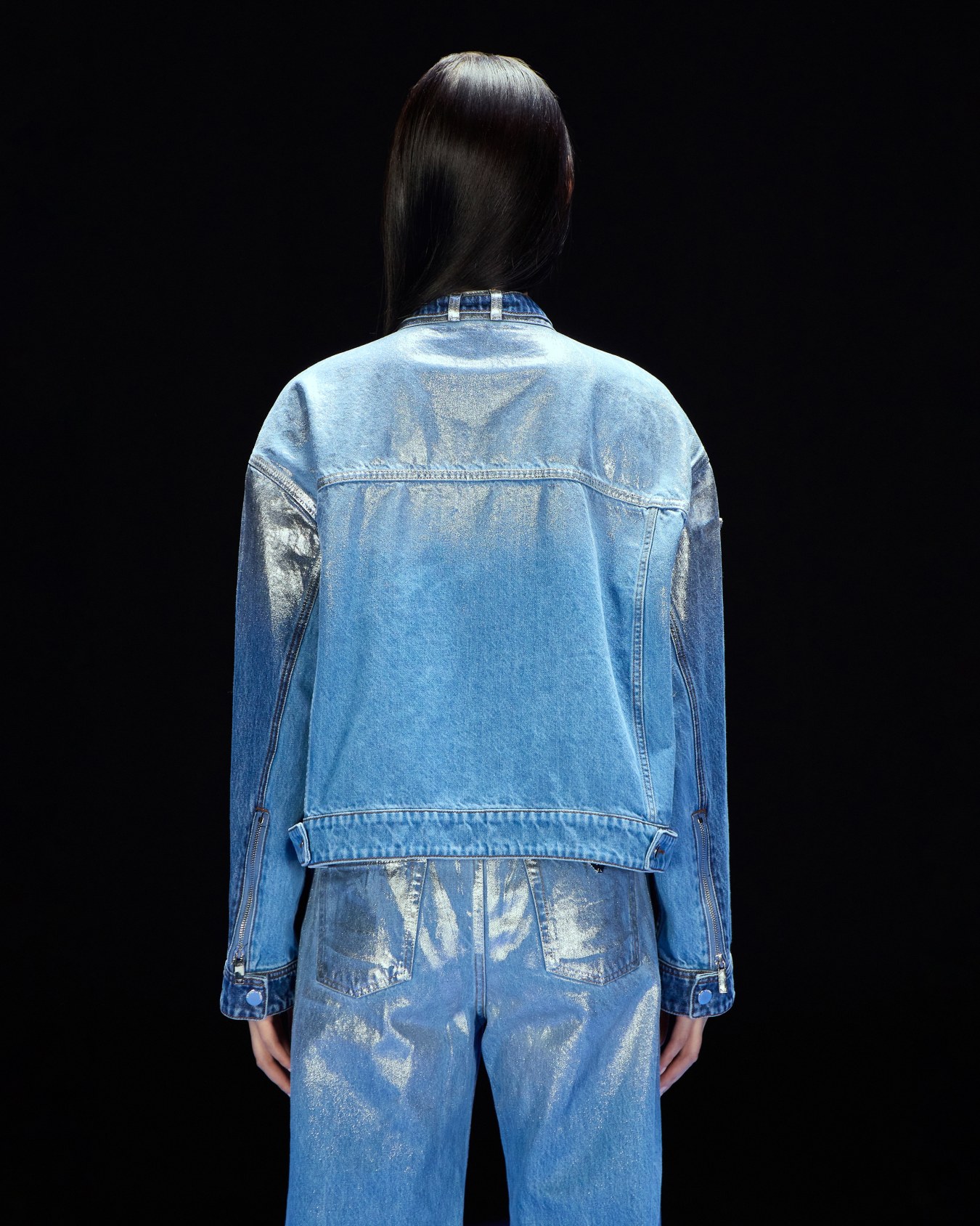 ASV Black Blue capsule collection washed organic-denim jacket Slide 3
