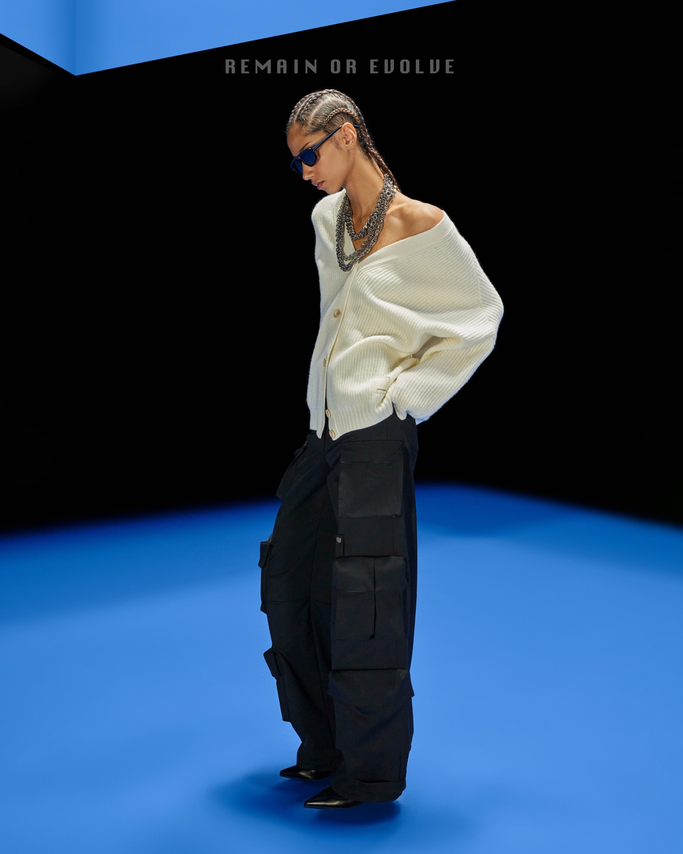 ASV Black Blue capsule collection cob-stitch wool cardigan Slide 6