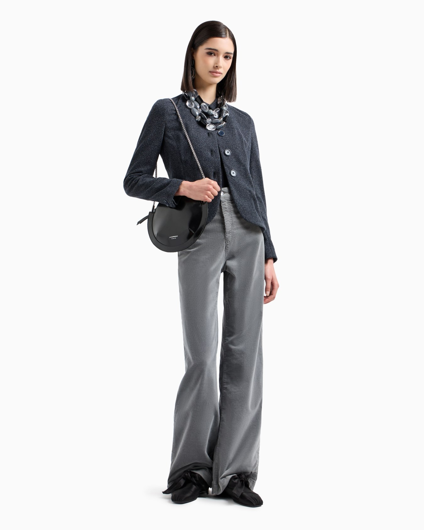 J14 high-waisted, wide-leg palazzo trousers in garment-dyed corduroy Slide 3