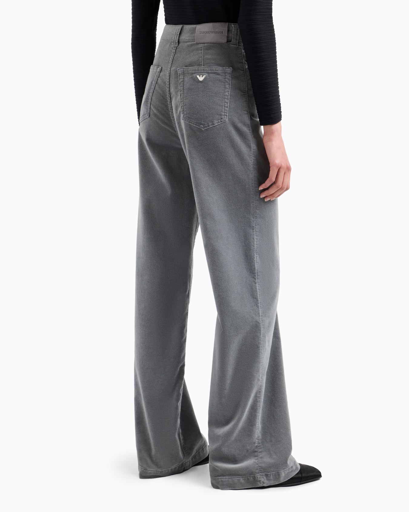 J14 high-waisted, wide-leg palazzo trousers in garment-dyed corduroy Slide 2