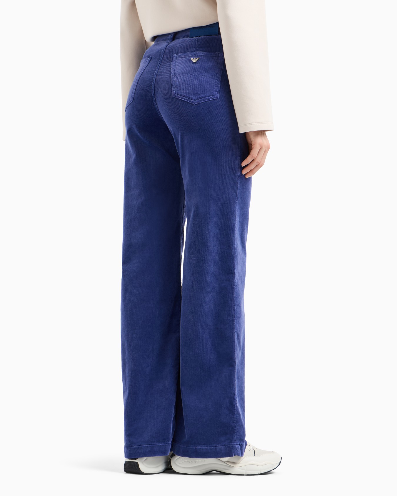 J14 high-waisted, wide-leg palazzo trousers in garment-dyed corduroy Slide 2