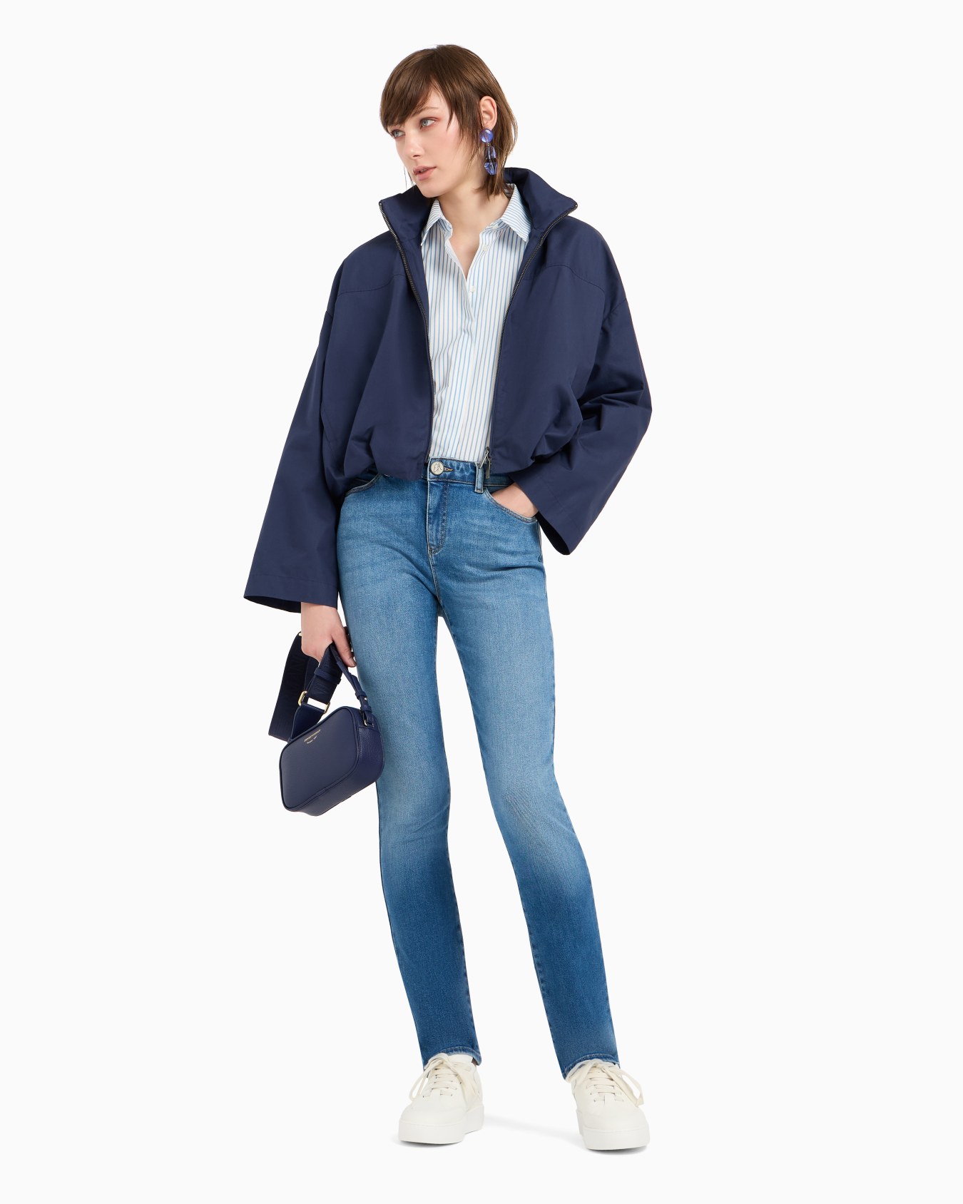 Jean J18 taille haute et jambe skinny en denim stretch biologique aspect usé ASV Diapositive 3