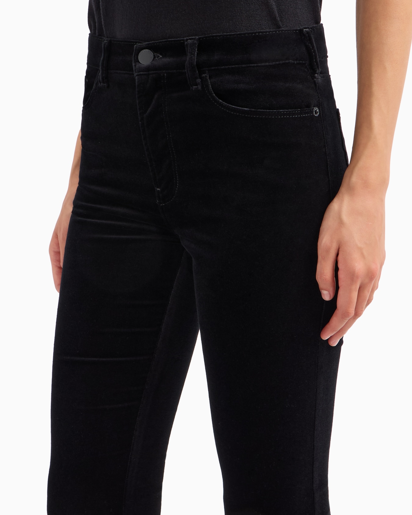 J20 high-waisted stretch-velvet super-skinny leg trousers Slide 4