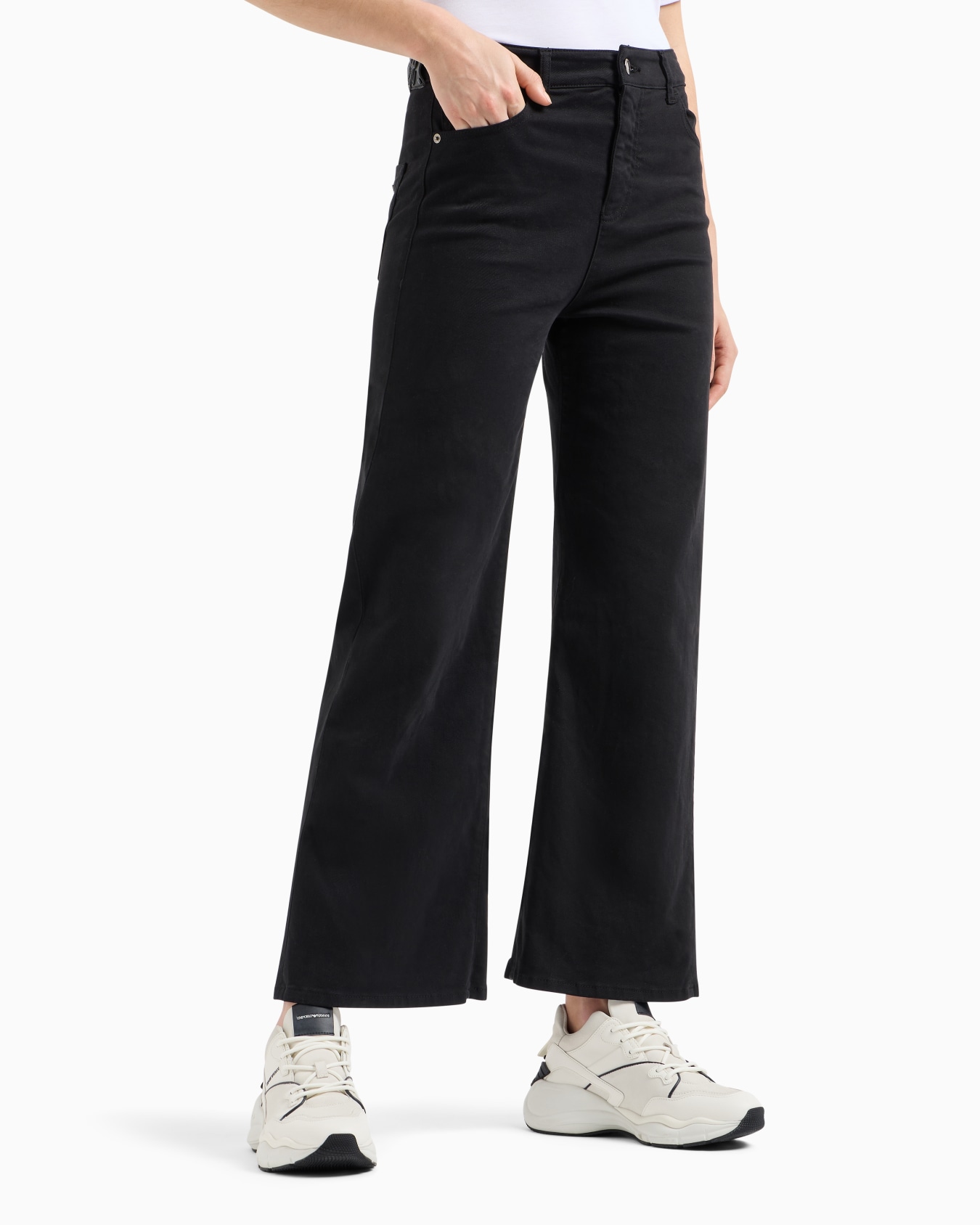 Jean J33 taille mi-haute avec jambe large courte en bull stretch teint en pièce Diapositive 2