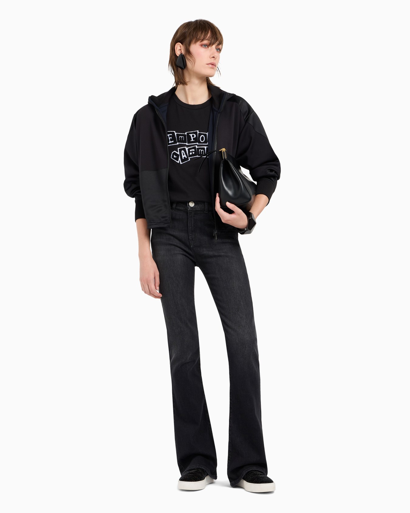 ASV J47 mid-high rise jeans with a flared leg in a worn-look organic stretch denim Slide 3