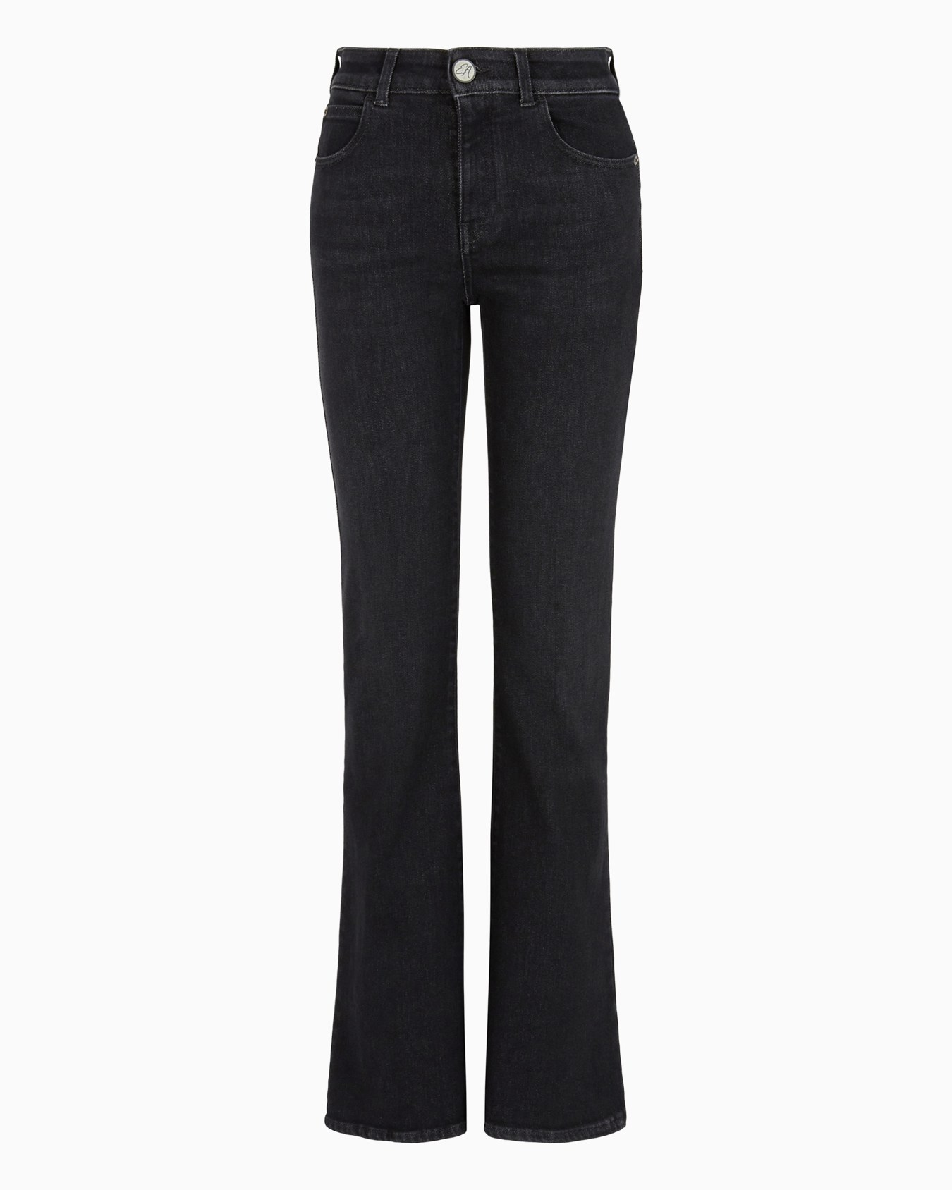 ASV J47 mid-high rise jeans with a flared leg in a worn-look organic stretch denim Slide 0