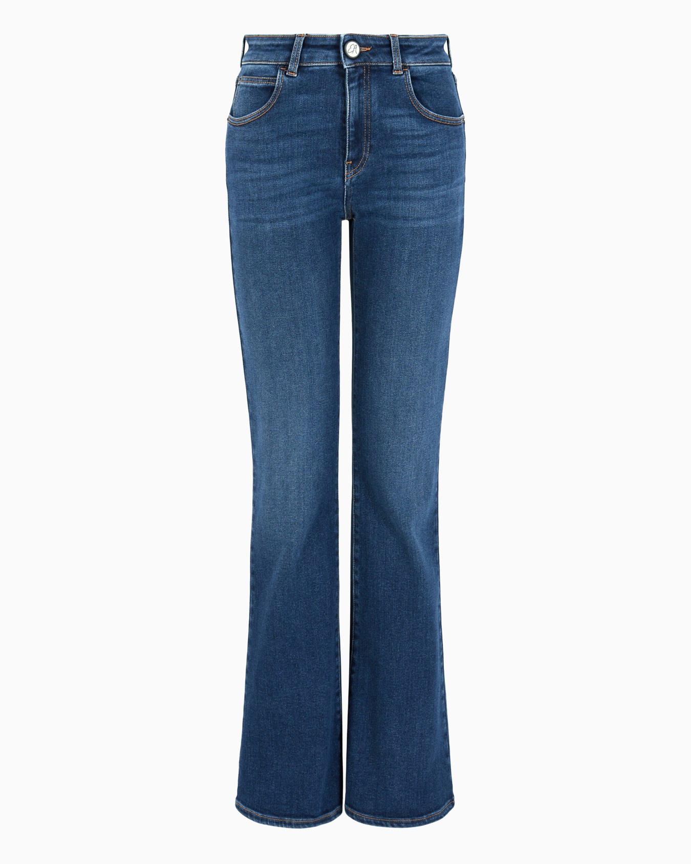 ASV J47 mid-high rise jeans with a flared leg in a worn-look organic stretch denim Slide 0