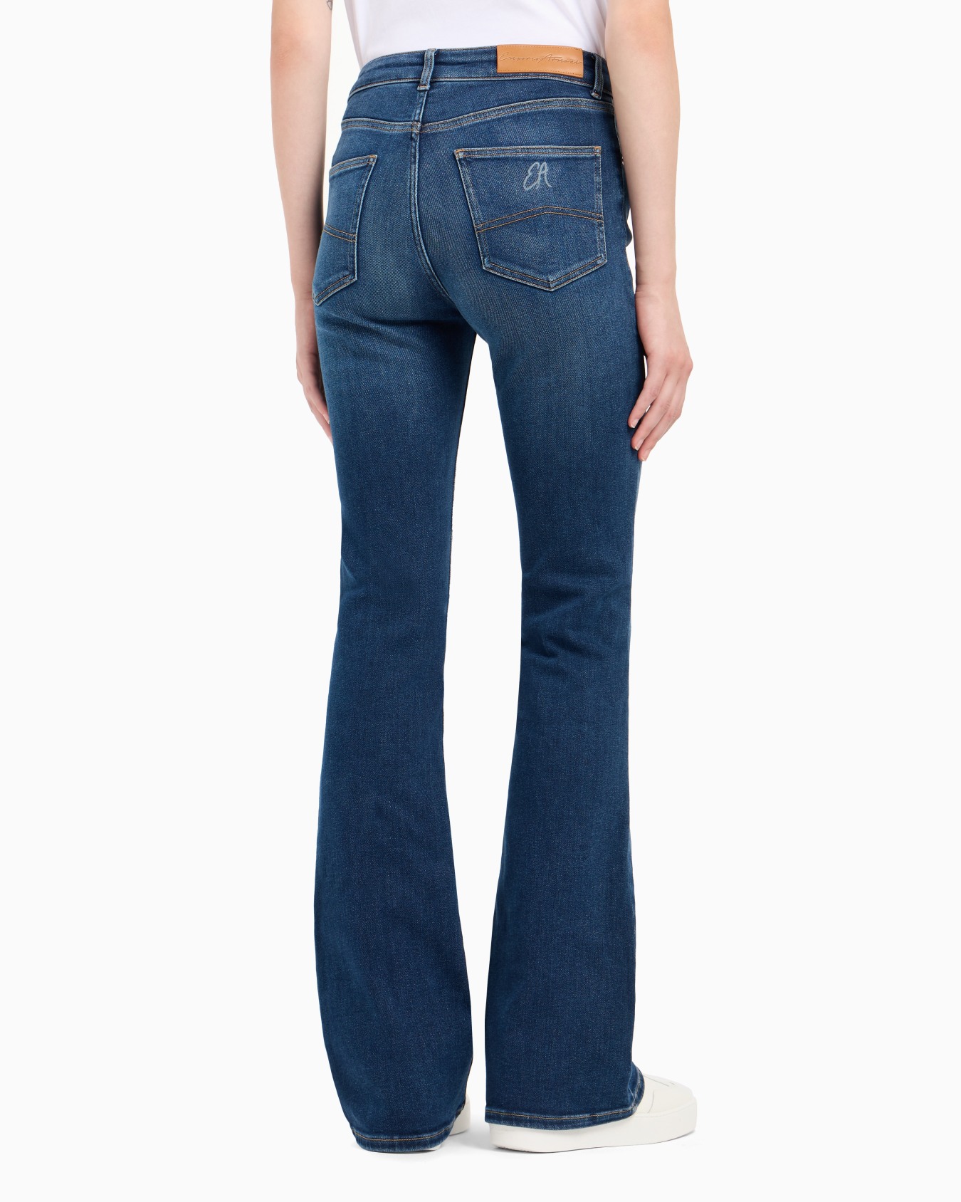 ASV J47 mid-high rise jeans with a flared leg in a worn-look organic stretch denim Slide 2