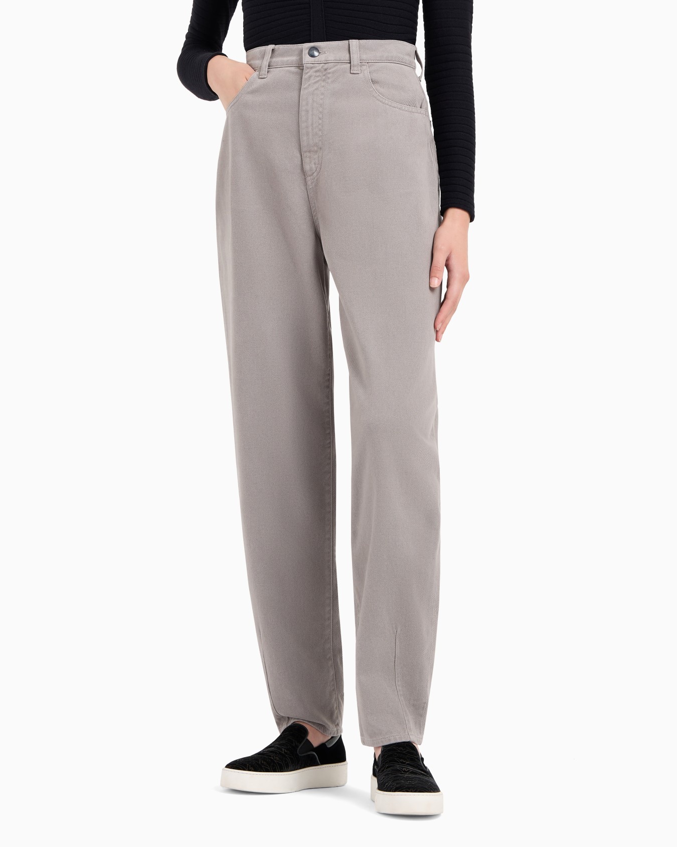 J7B mid-high rise, oval-leg jeans in a denim-effect viscose blend Slide 1