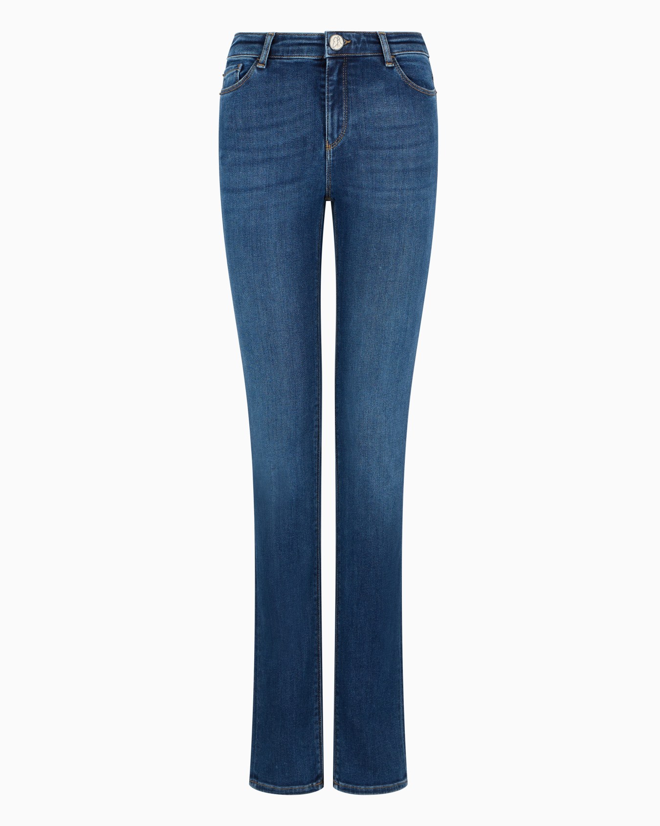 ASV J85 high-waisted slim straight-leg jeans in a worn-look organic stretch denim Slide 0