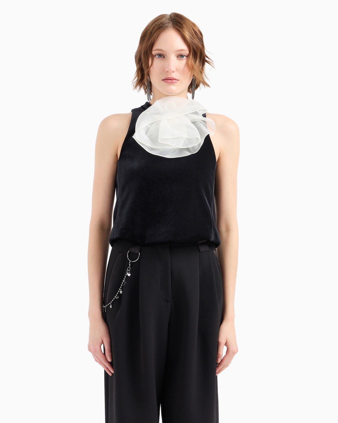 Top en jersey chenille avec broche à maxi volants en organza Capsule Moon Diapositive 2