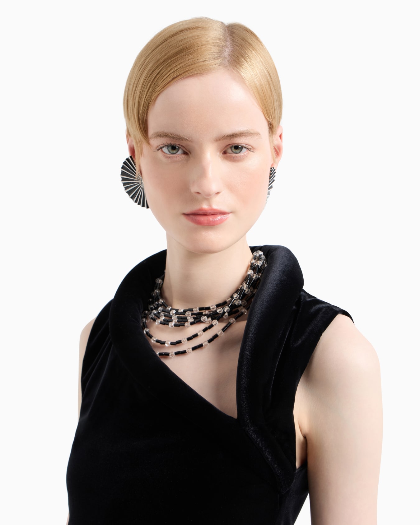 Chenille jersey top with asymmetric neckline Slide 4