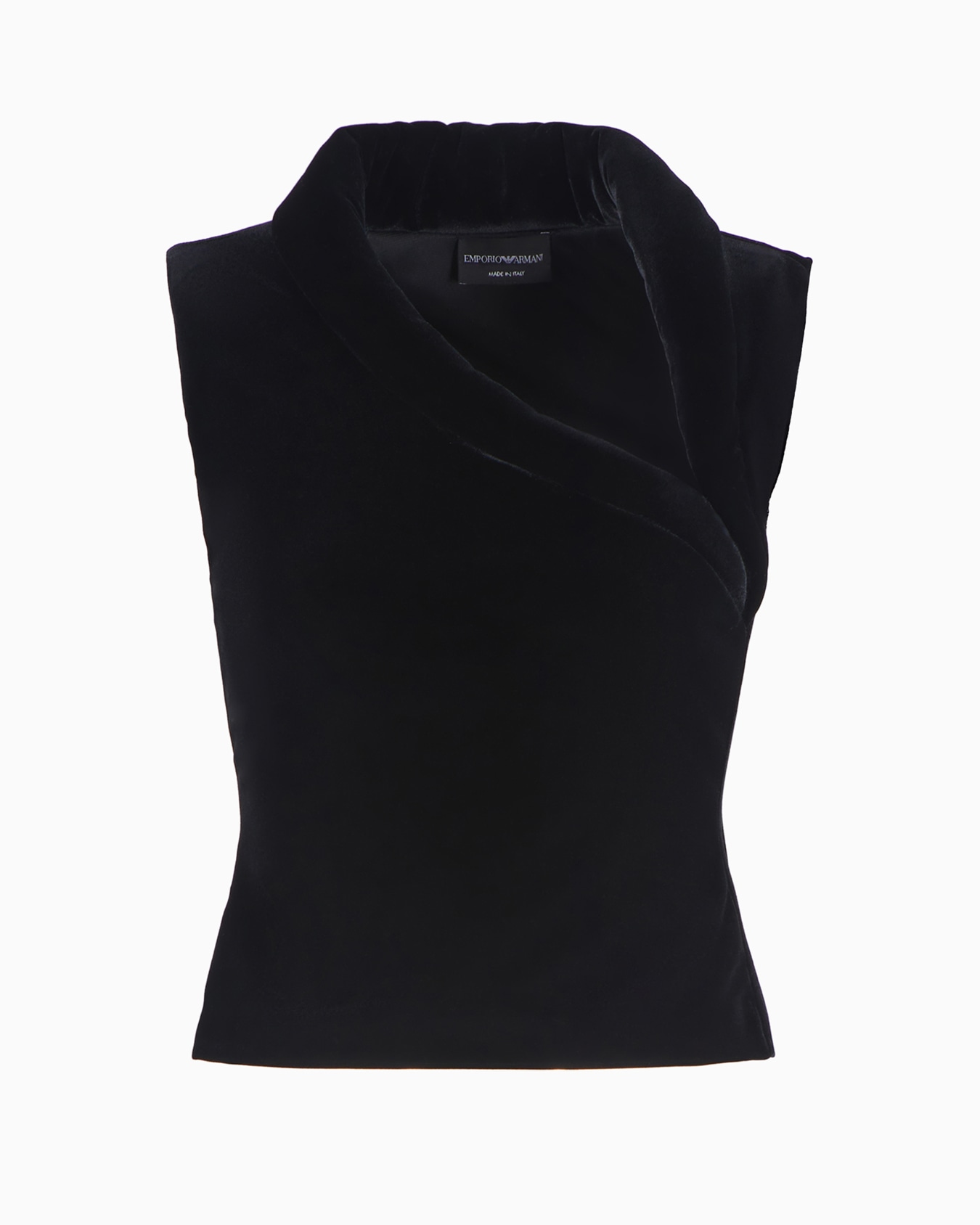 Chenille jersey top with asymmetric neckline Slide 0