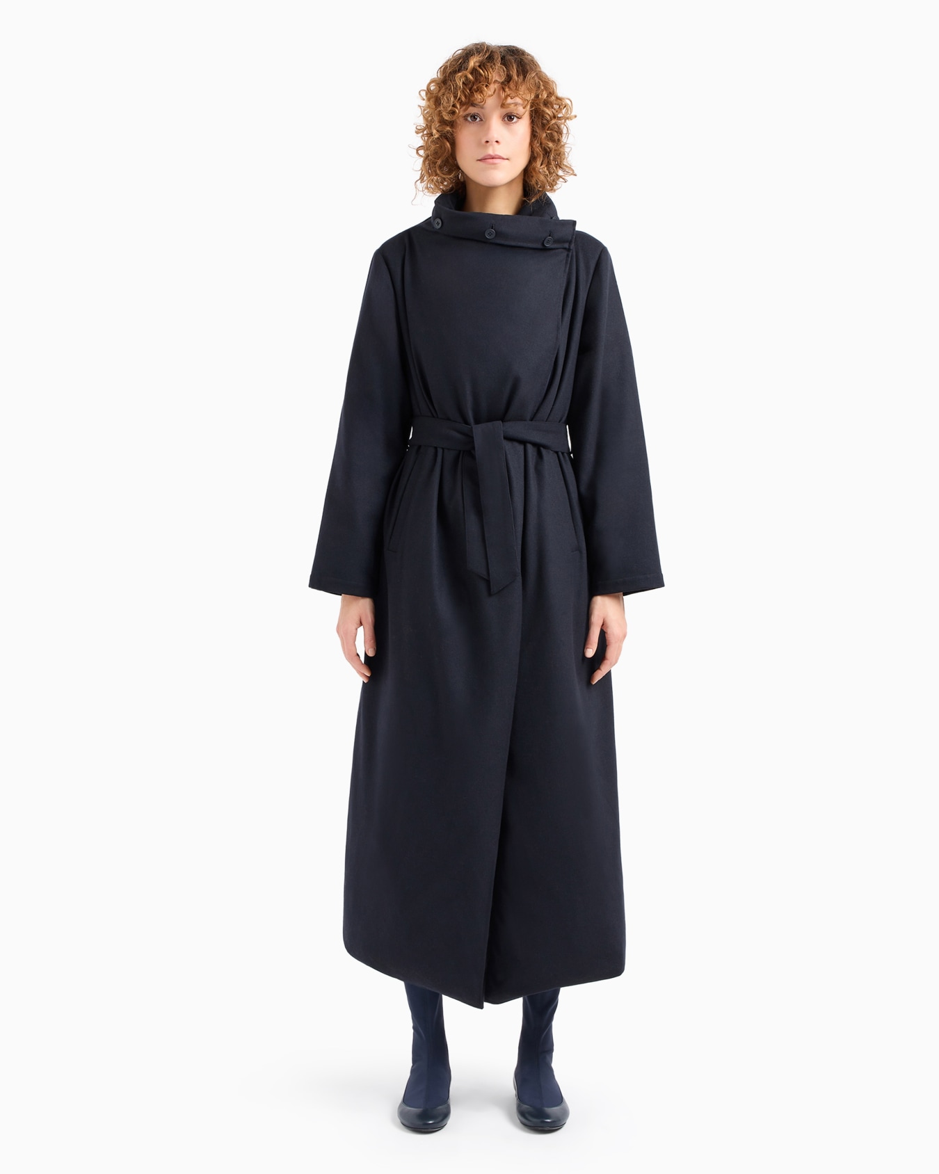 ASV long, two-in-one wool-blend down jacket with recycled down padding Slide 2