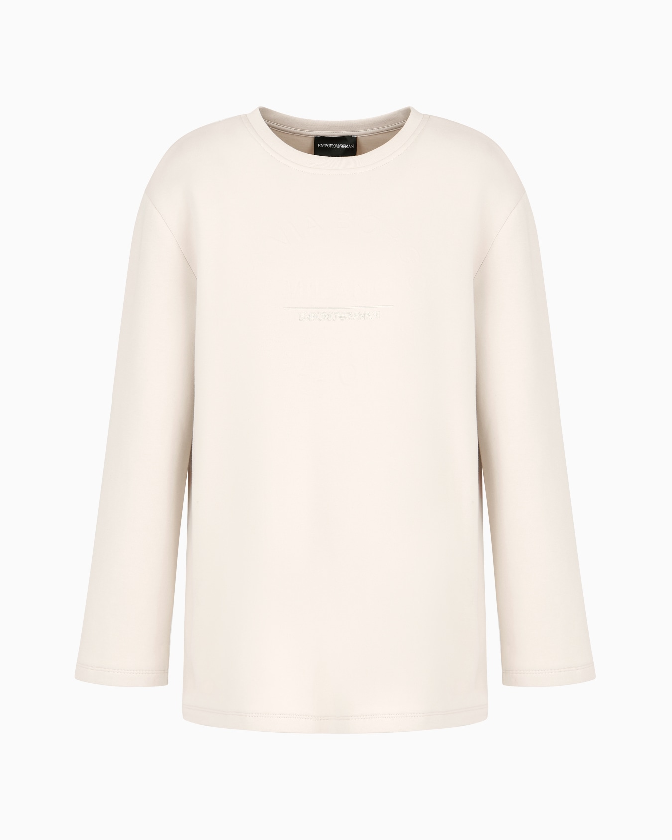 Double-jersey oversized sweatshirt with embossed logo and side zips Slide 0